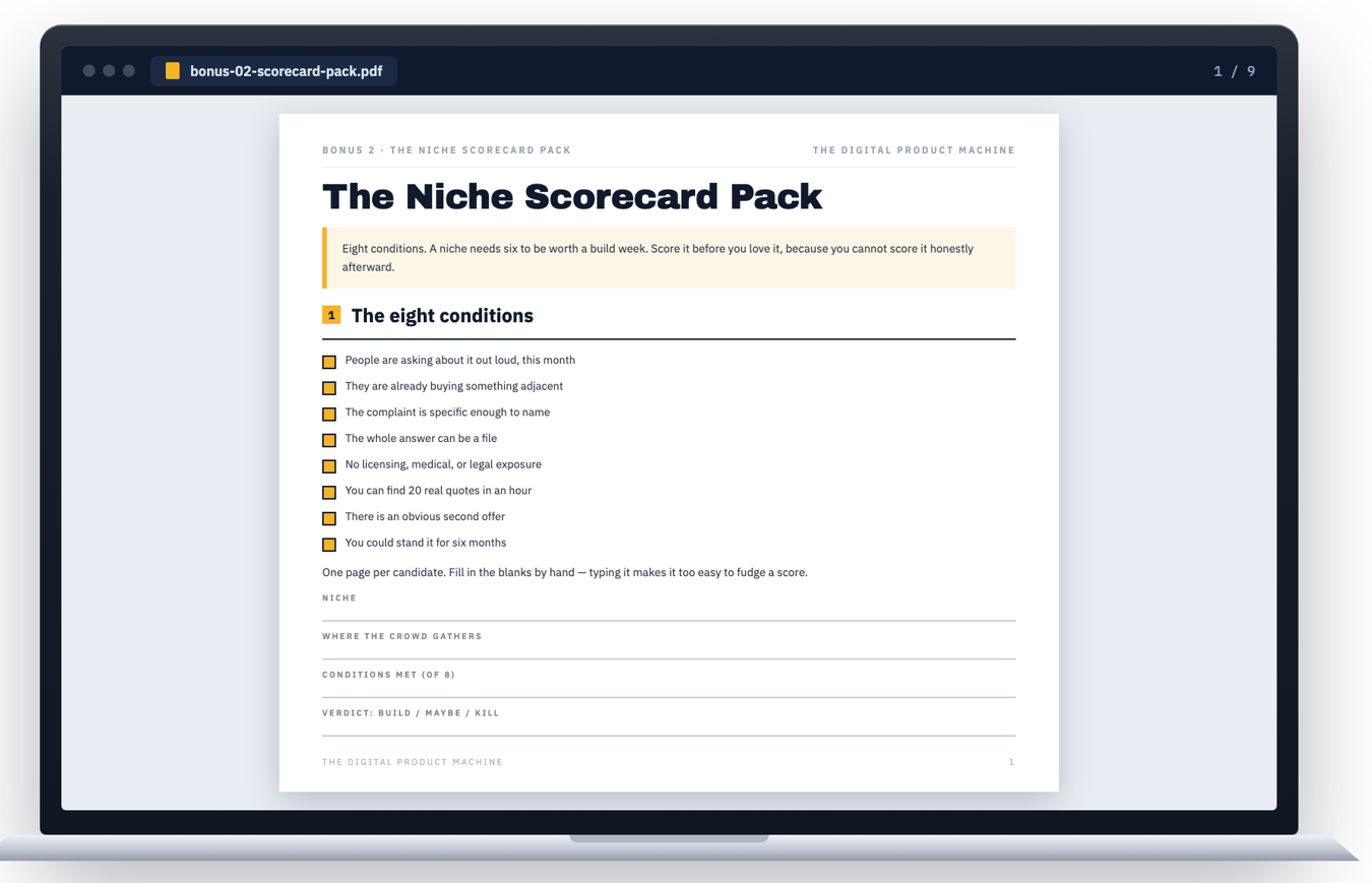 Bonus 2 — The Niche Scorecard Pack