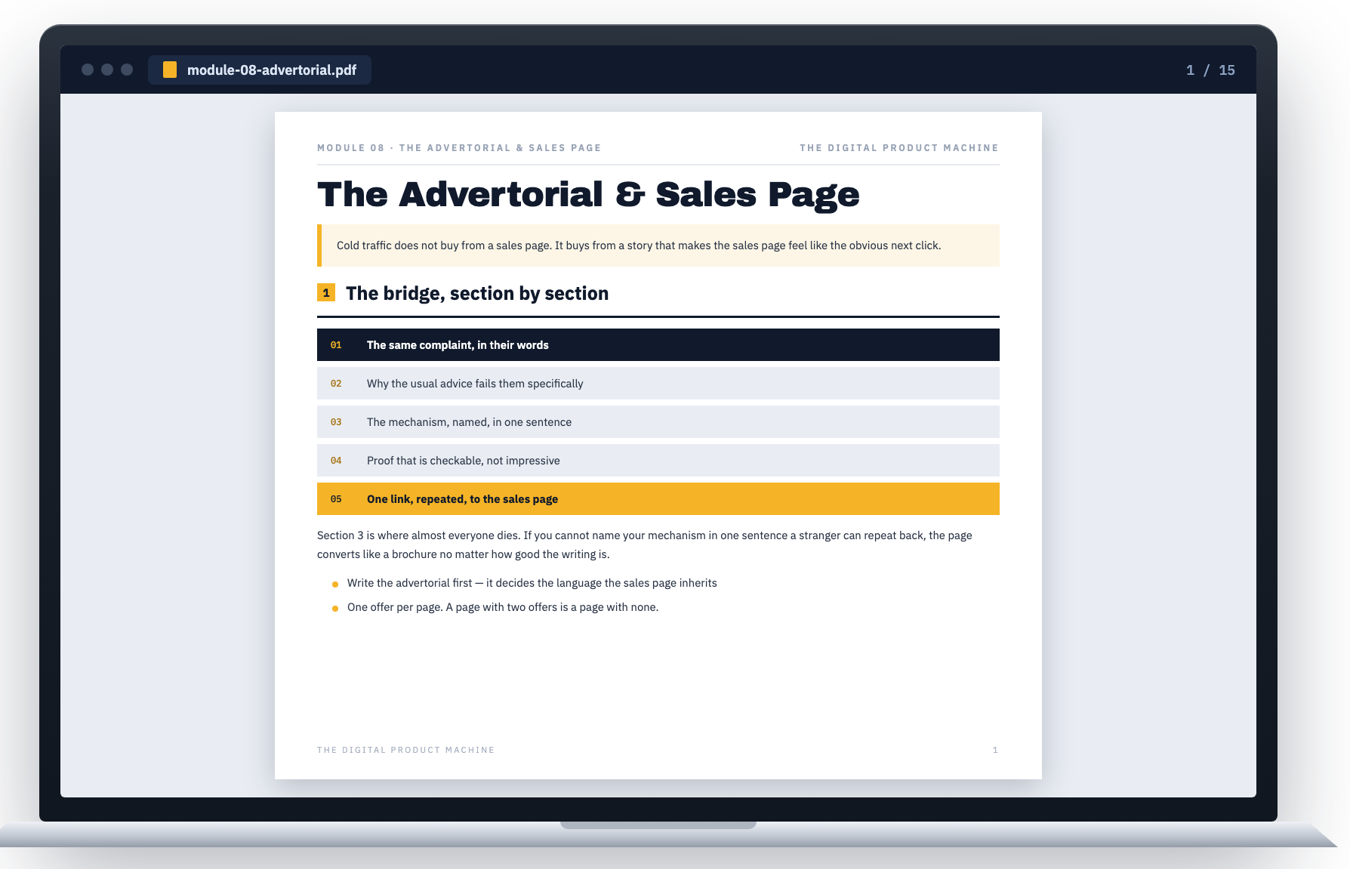 Module 8 — The Advertorial & Sales Page